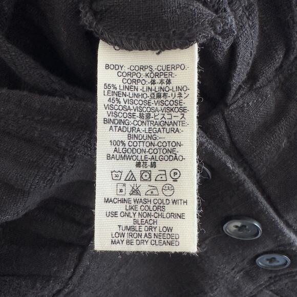 Free People Jumpsuit Small Linen Blend Wide Leg True Lovin One Piece V Neck Boho - Picture 9 of 11